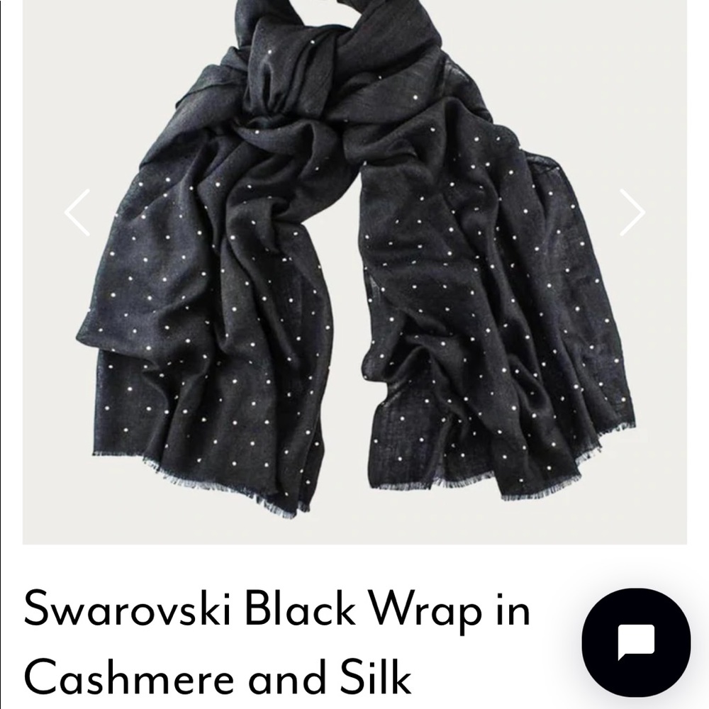 Swarovski black cashmere/silk scarf